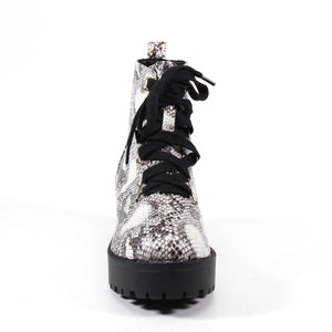  LONDON ANNA POLIS SNAKE COMBAT BOOT - Diba Shoes